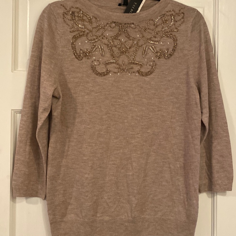 Talbots Sequin embroidered sweater